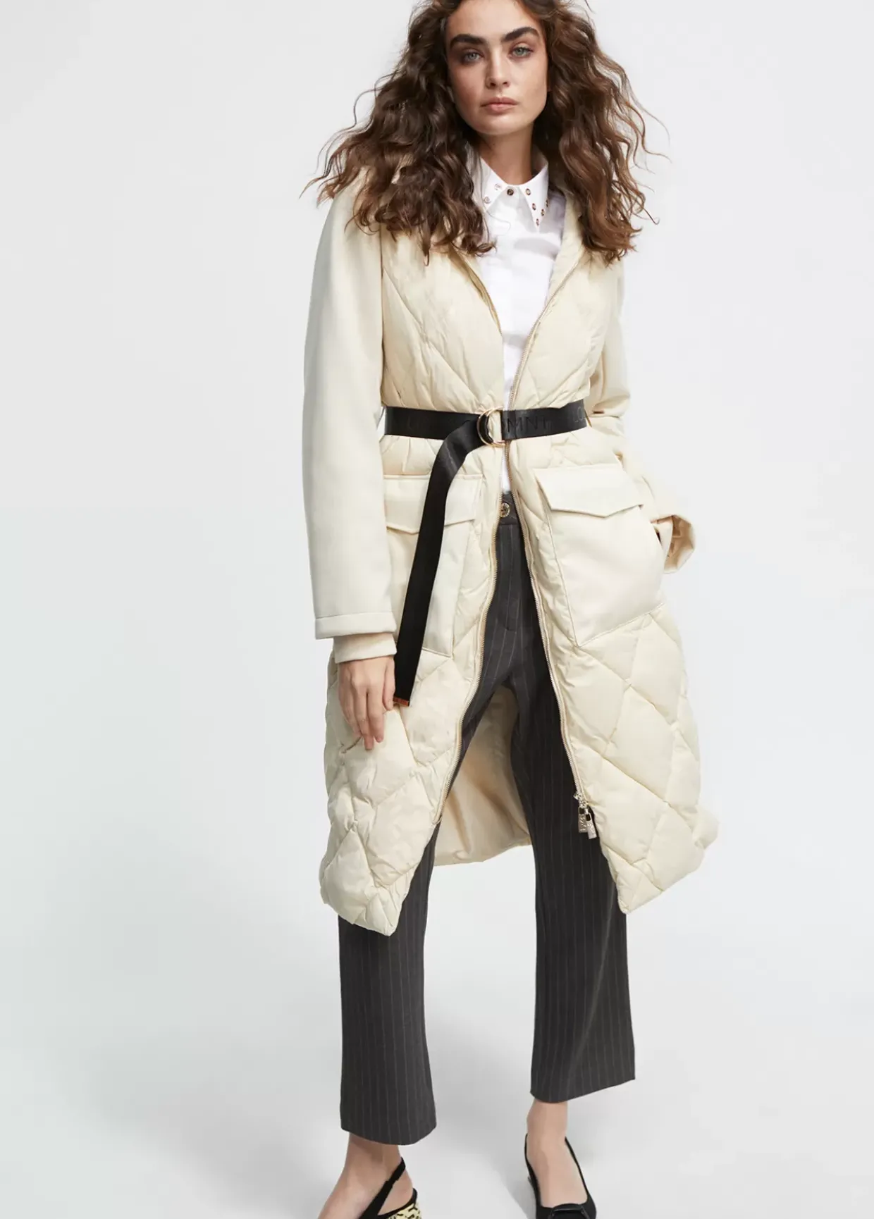 Abrigo acolchado combinado