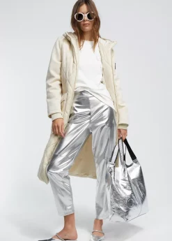 Abrigo acolchado combinado