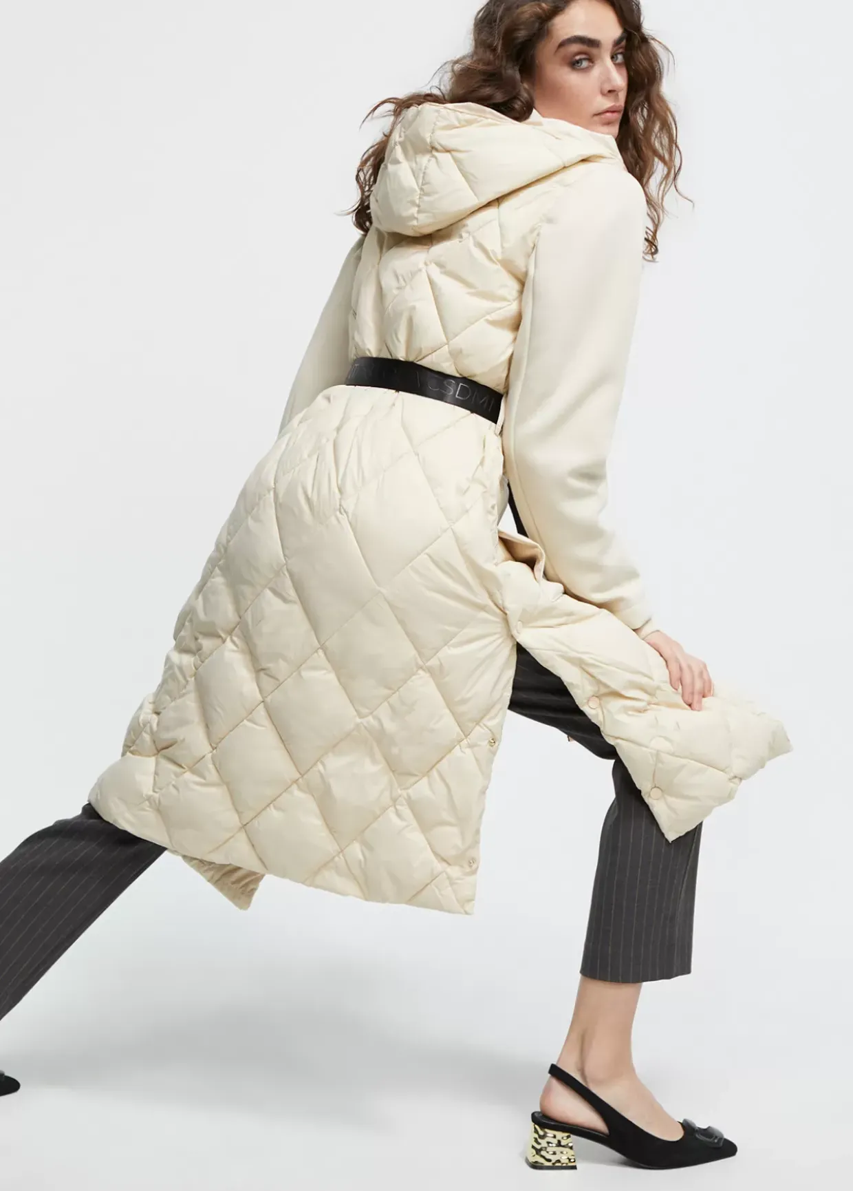 Abrigo acolchado combinado