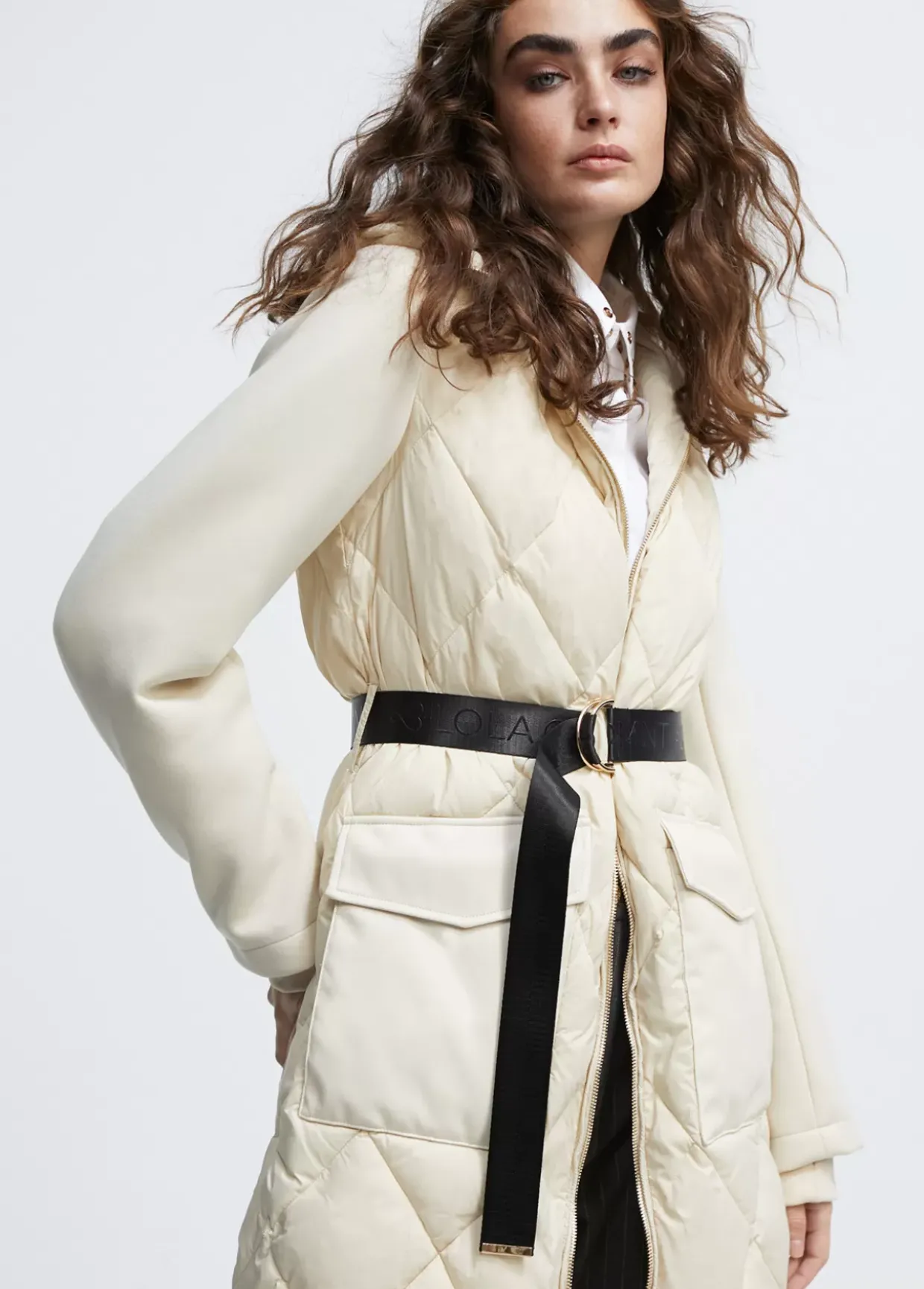 Abrigo acolchado combinado