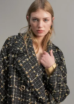 Abrigo cuadros lúrex