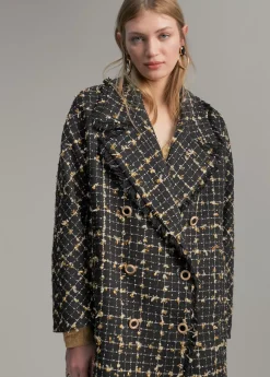 Abrigo cuadros lúrex