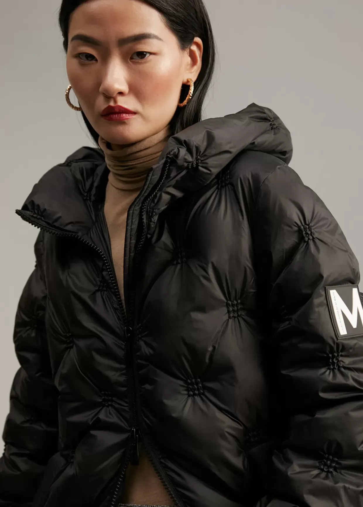 Abrigo largo acolchado