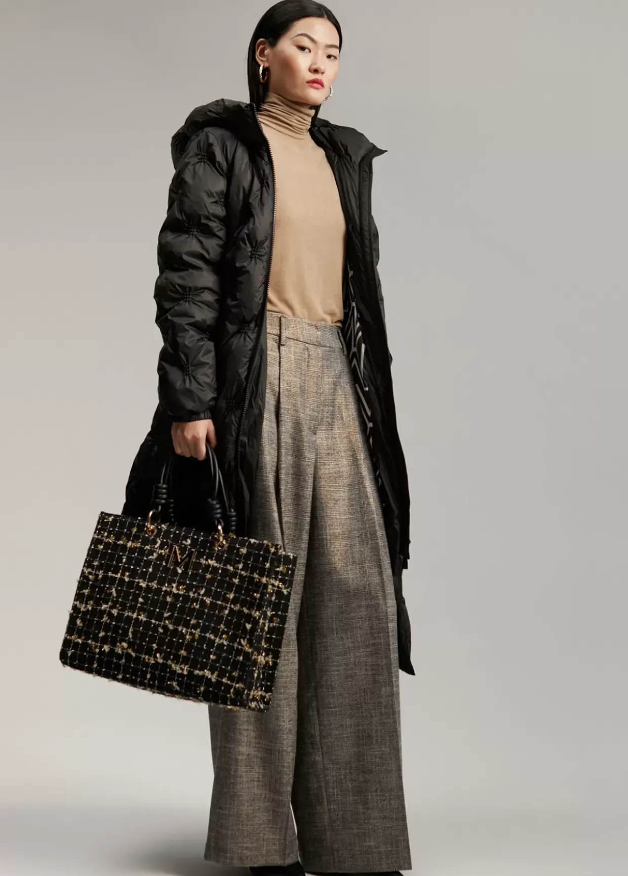 Abrigo largo acolchado