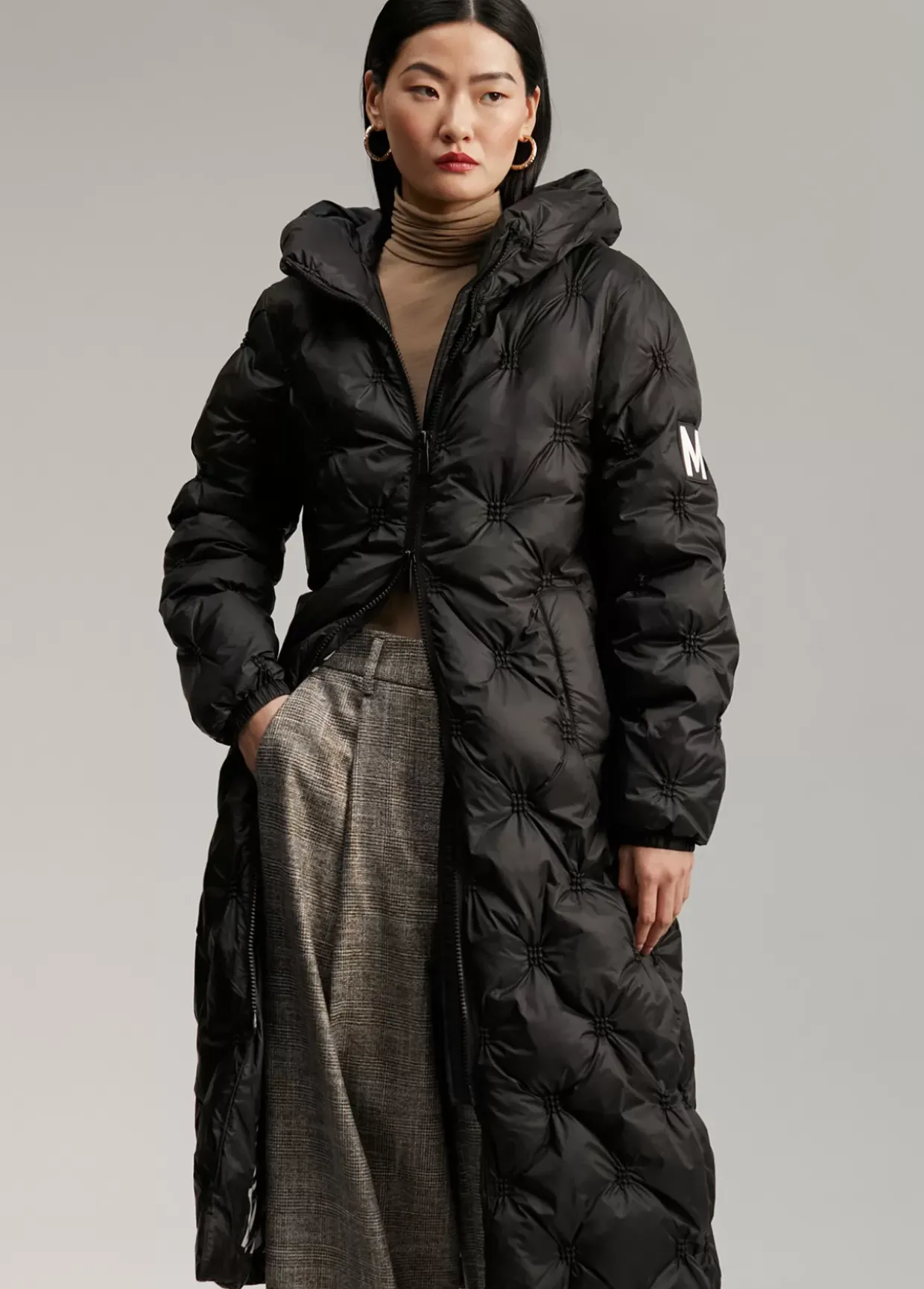 Abrigo largo acolchado