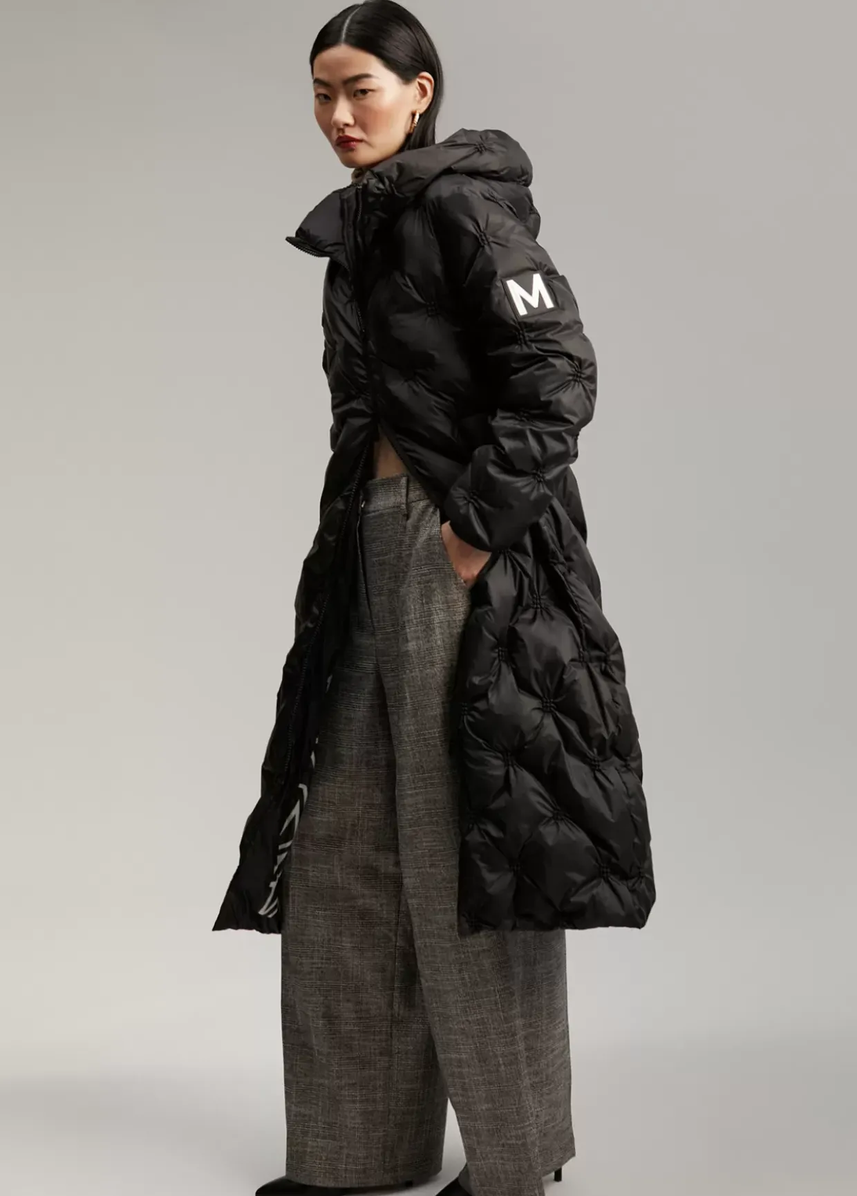 Abrigo largo acolchado