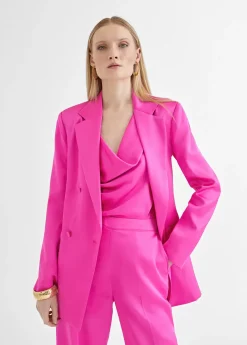 Americana cruzada satinada