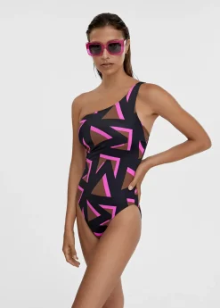 Bañador asimétrico estampado