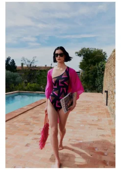 Bañador asimétrico estampado