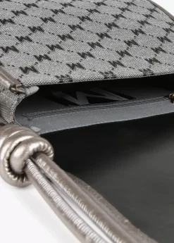 Bandolera gris jacquard