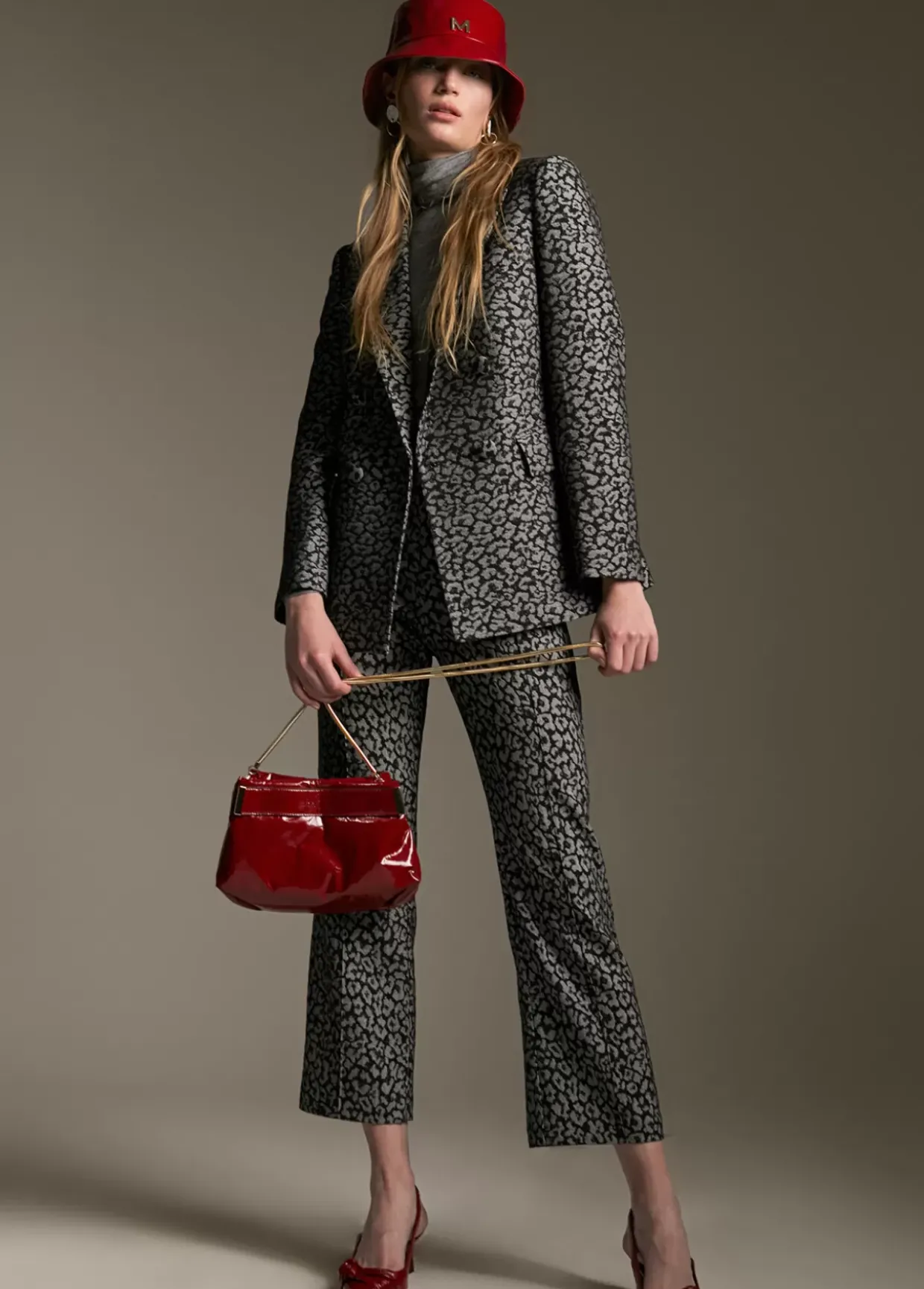 Blazer jacquard animal print