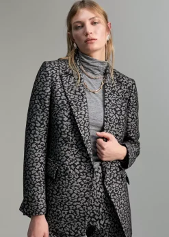 Blazer jacquard animal print