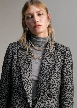 Blazer jacquard animal print