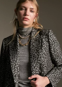 Blazer jacquard animal print