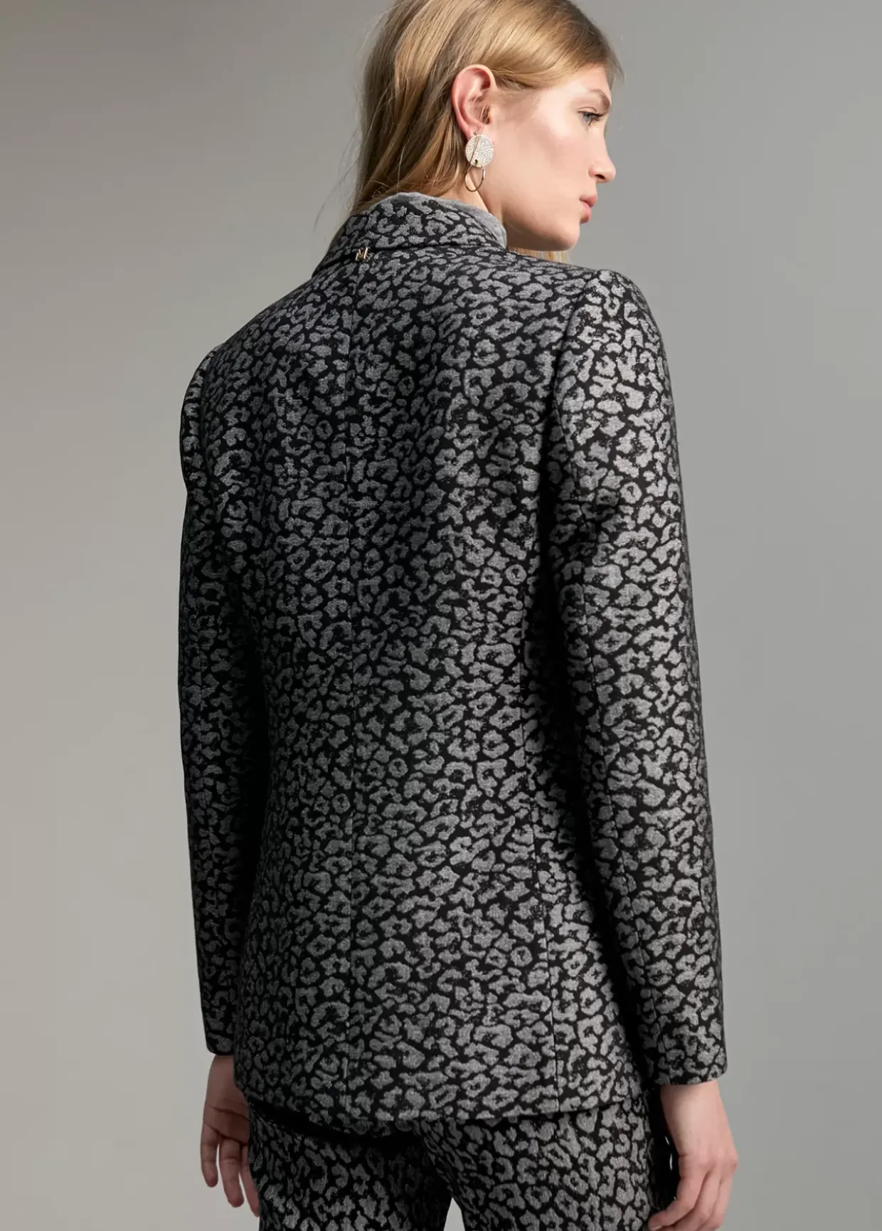 Blazer jacquard animal print