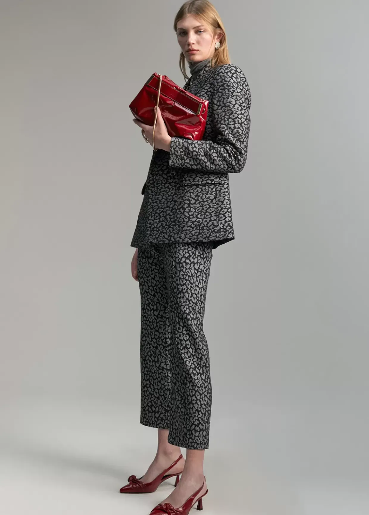 Blazer jacquard animal print