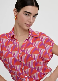 Blusa fluida estampada