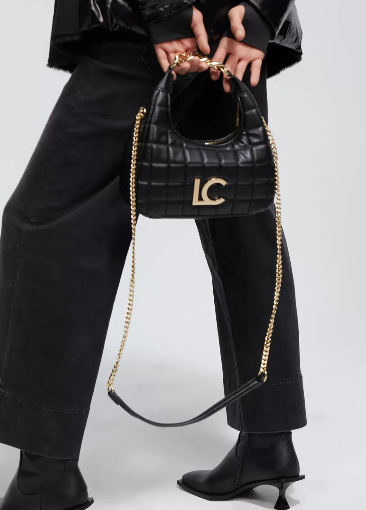 Bolsito acolchado de cuadros