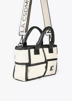 Bolso bandolera con detalles a contraste