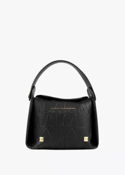 Bolso bandolera con logo grabado