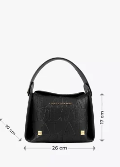 Bolso bandolera con logo grabado