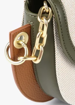 Bolso bandolera materiales combinados