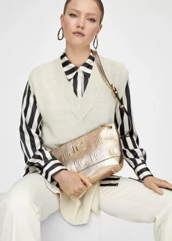 Bolso bandolera monograma metalizado