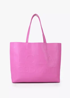 Bolso shopper con logo en relieve