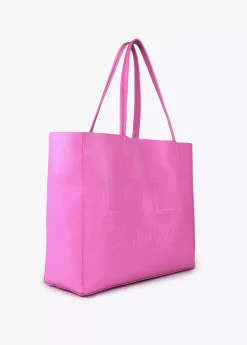Bolso shopper con logo en relieve