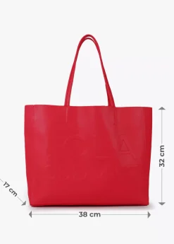 Bolso shopper con logo en relieve