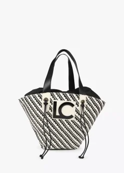 Bolso tipo cesta en efecto rafia