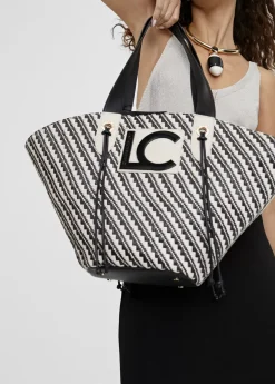 Bolso tipo cesta en efecto rafia