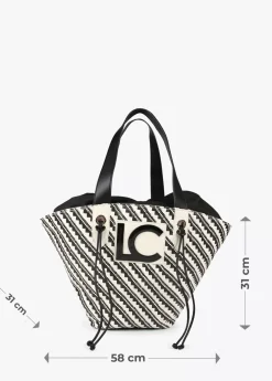 Bolso tipo cesta en efecto rafia