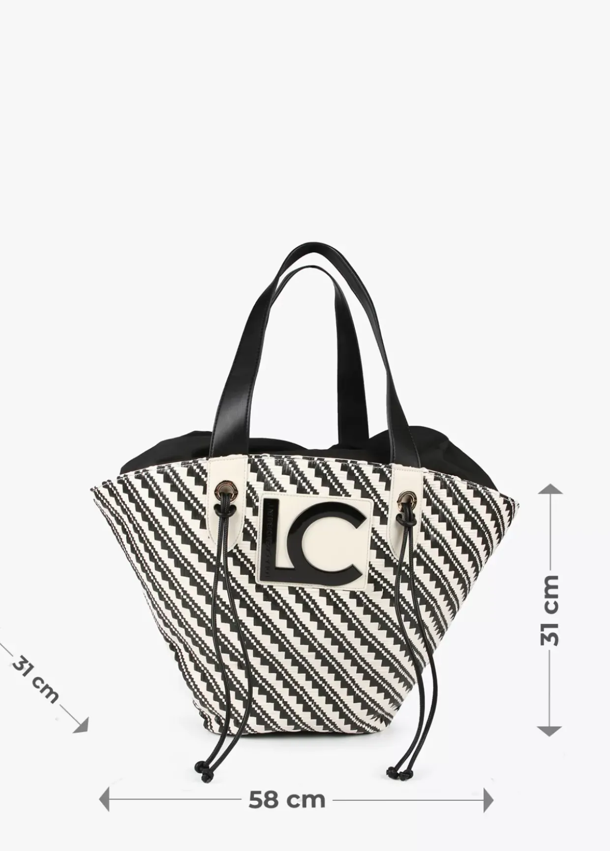 Bolso tipo cesta en efecto rafia