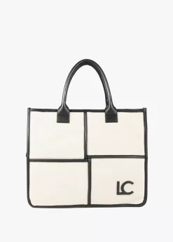 Bolso tipo shopper blanco y negro