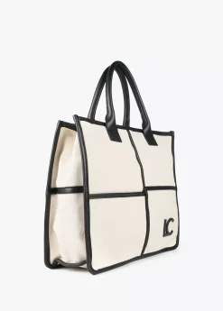 Bolso tipo shopper blanco y negro