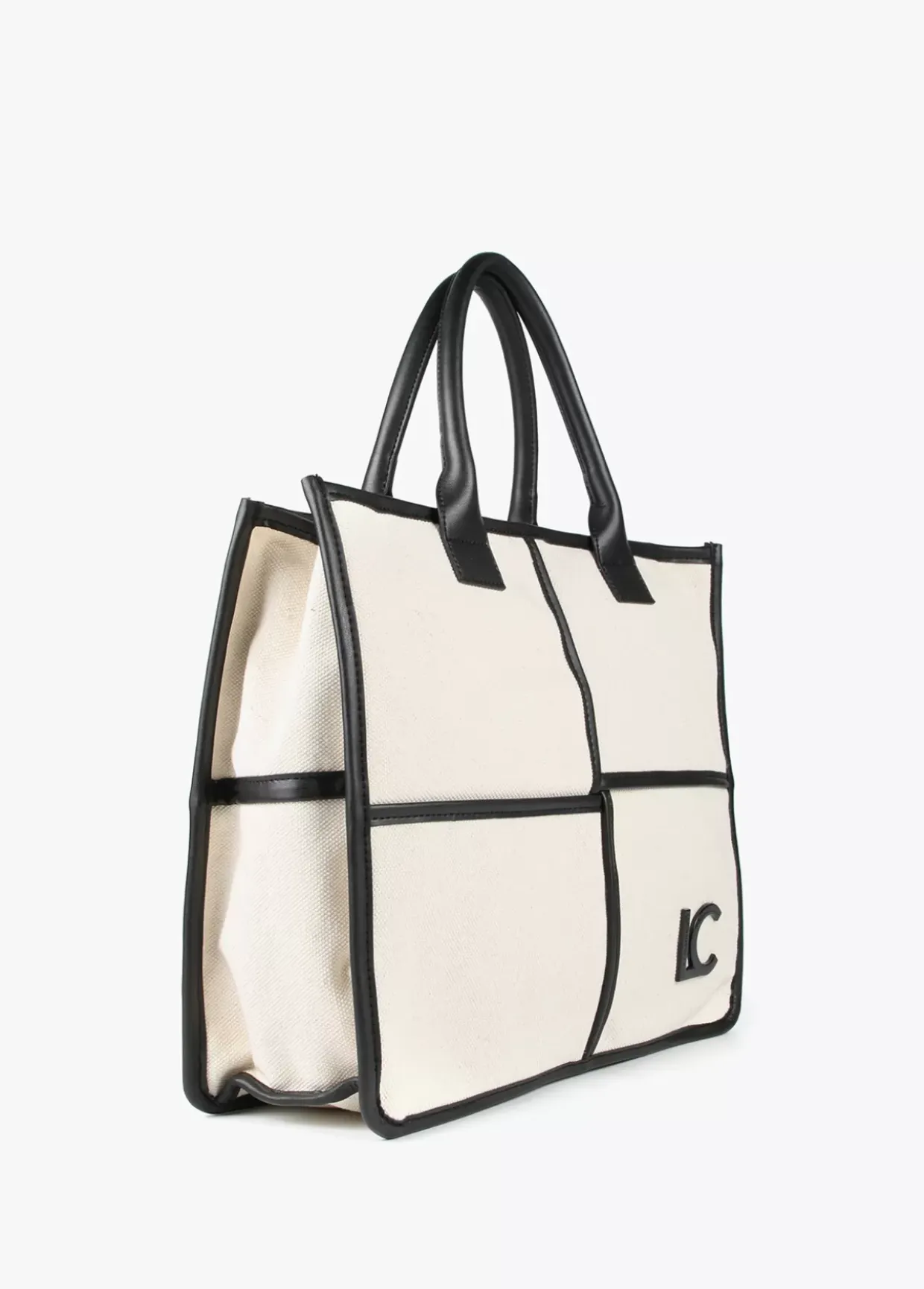 Bolso tipo shopper blanco y negro