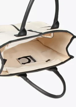 Bolso tipo shopper blanco y negro