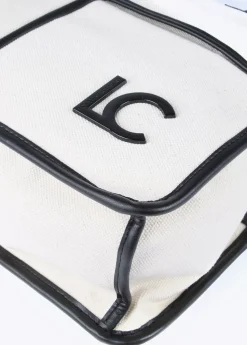 Bolso tipo shopper blanco y negro