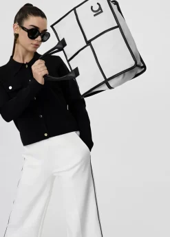 Bolso tipo shopper blanco y negro