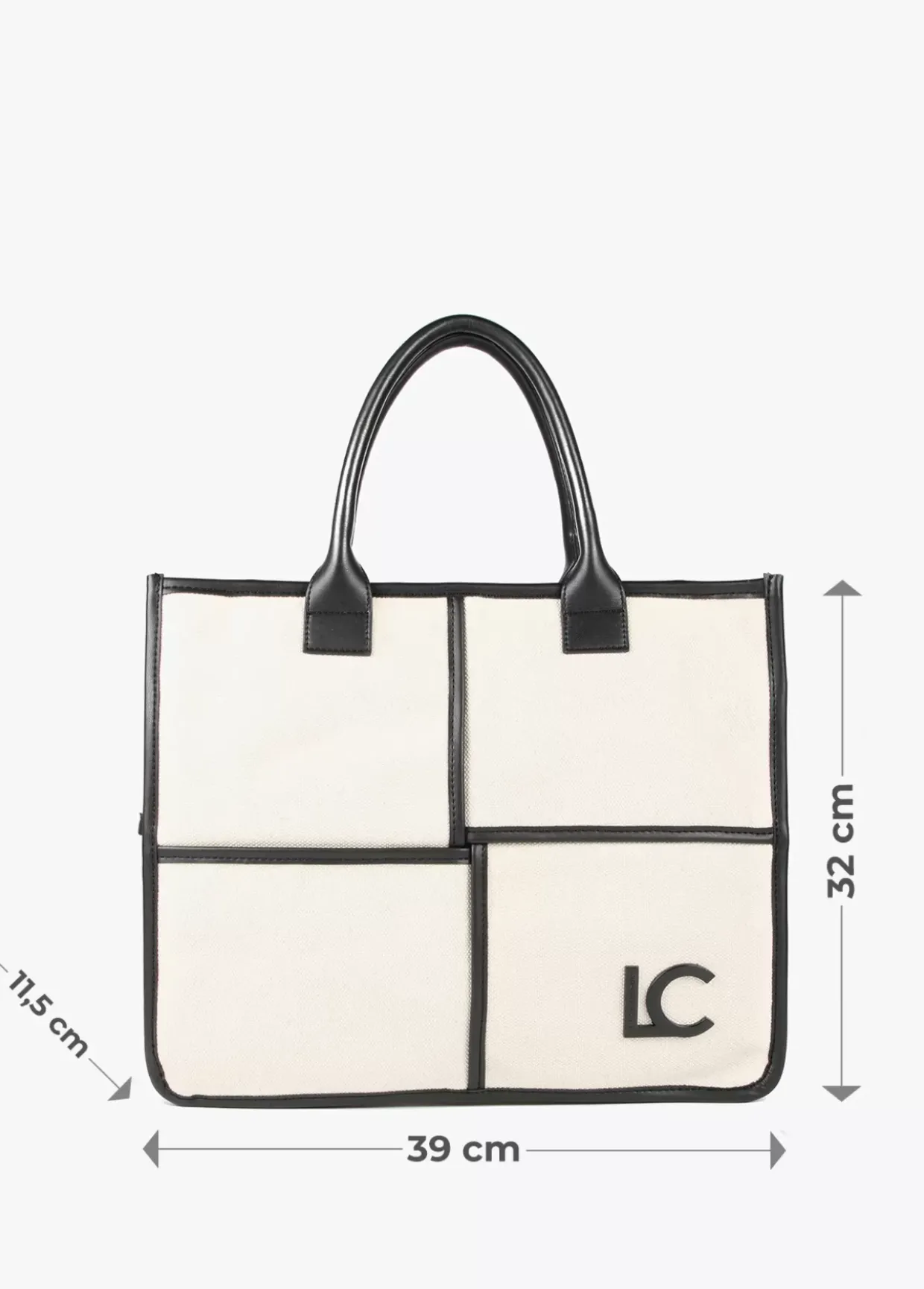 Bolso tipo shopper blanco y negro