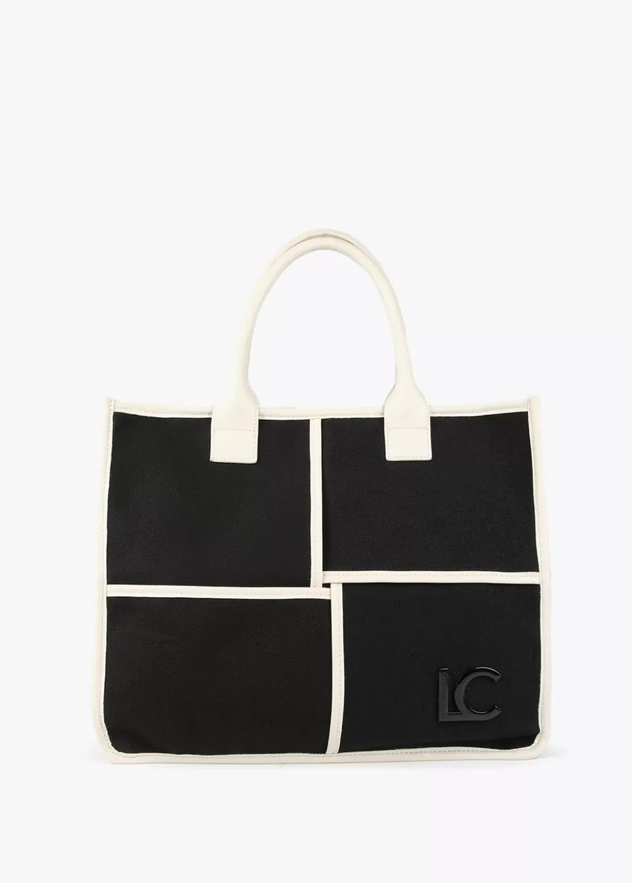 Bolso tipo shopper blanco y negro