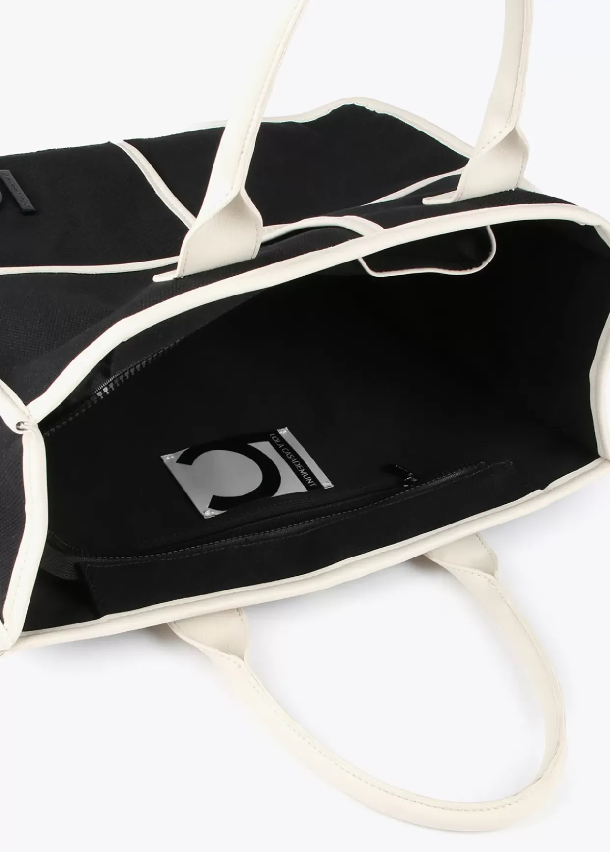 Bolso tipo shopper blanco y negro