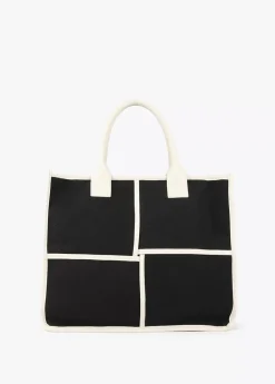 Bolso tipo shopper blanco y negro