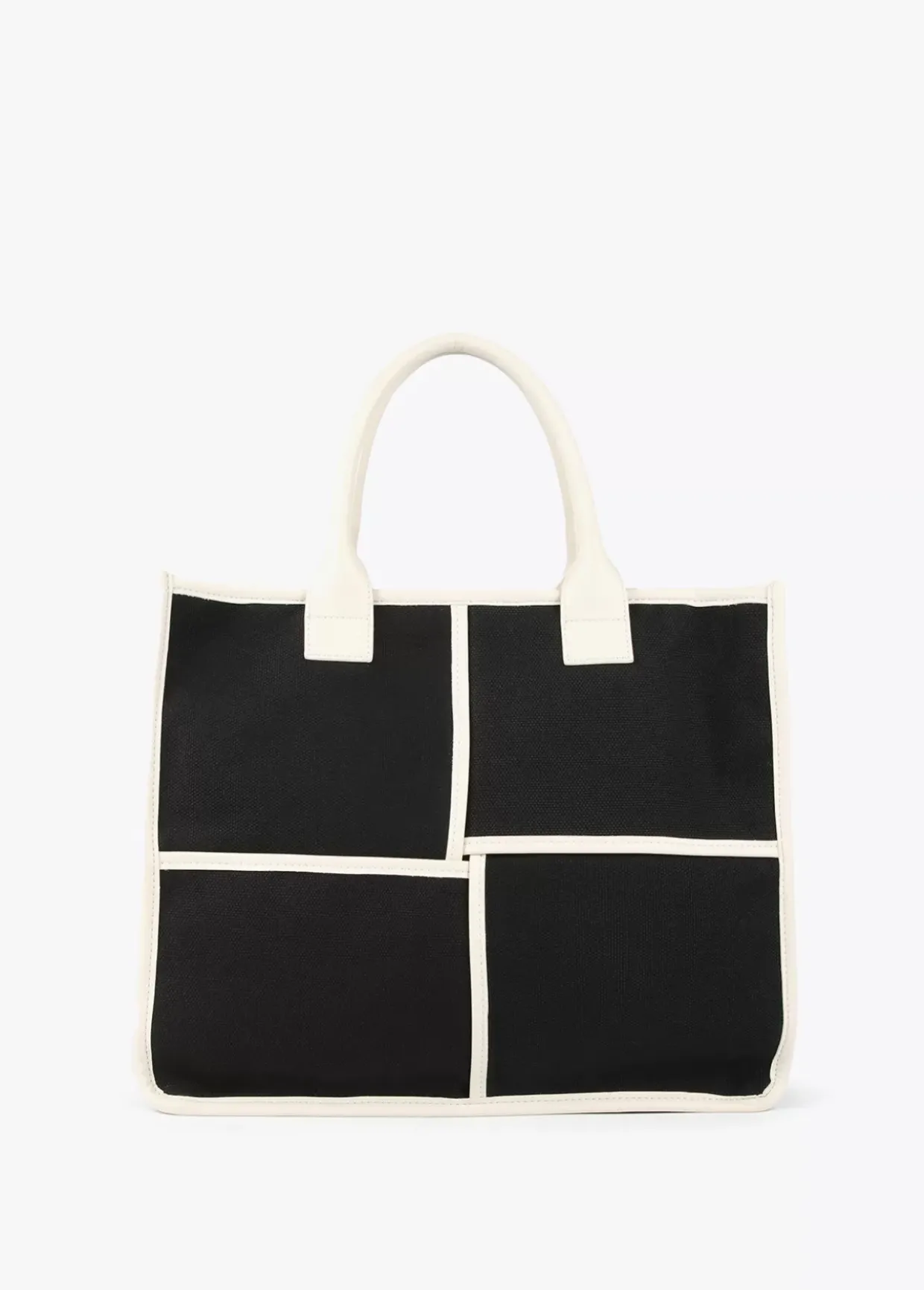Bolso tipo shopper blanco y negro