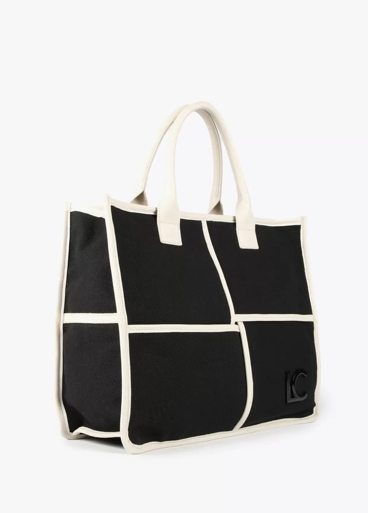 Bolso tipo shopper blanco y negro