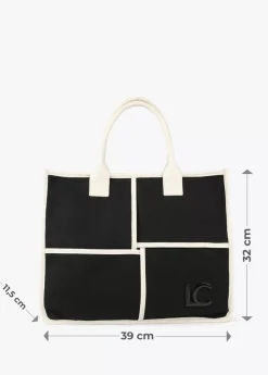 Bolso tipo shopper blanco y negro