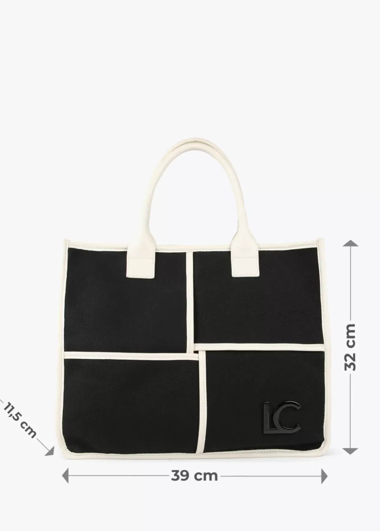 Bolso tipo shopper blanco y negro