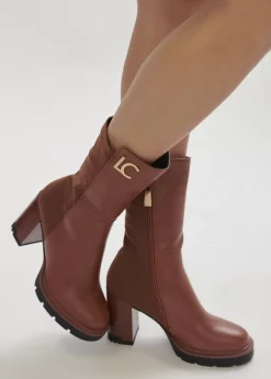 Botin media caña dos tejidos | Calzado | Lola Casademunt