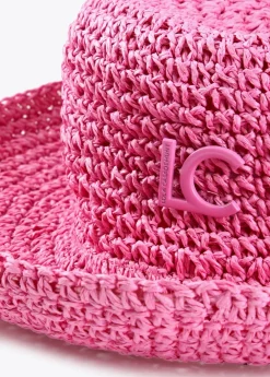 Bucket efecto ráfia y crochet